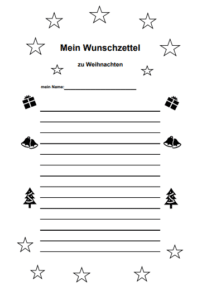 Wunschzettel Weihnachten 2